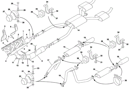 Image of REAR SILENCER MUFFLER LEFT HAND SIDE