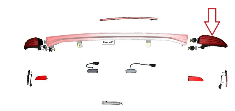 Image of REAR TAIL LAMP RIGHT HAND OUTER FEDERAL