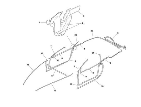 Image of FRONT DOOR GLASS MIRROR SEAL - LEFT - EARLY
